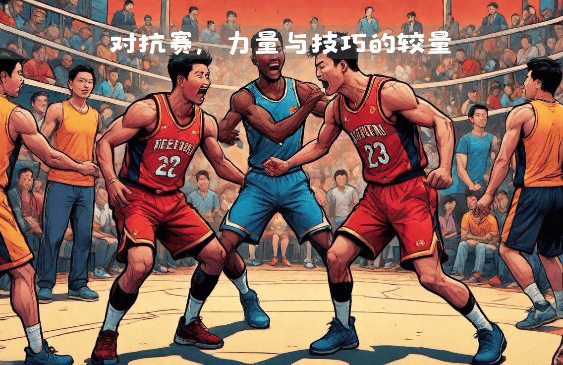 篮球比赛中爆发了激烈的对抗，引人瞩目